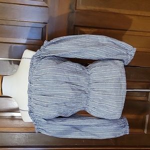 Ann Taylor Check off Shoulder NWOT top XL D104